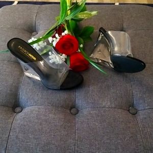 Clear wedge heels